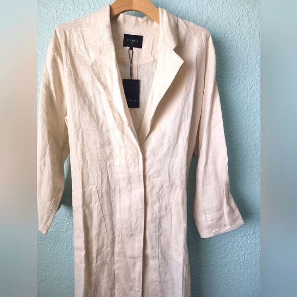 FRNCH PARIS 100% linen coat style dress new with tags - Picture 1 of 12